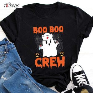 Halloween Nurse Shirt Ghost Nurse Boo Boo Crew Black 1