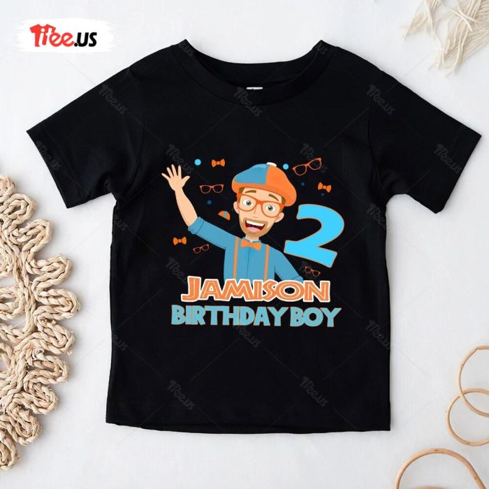 15.Custom Blippi Birthday Shirt Custom Family Birthday Shirt Birthday Matching Tee Birthday Party Outfit Matching0002