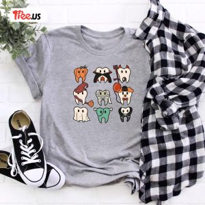 Cute Halloween Teeth Shirt Dentist Costume Trick Or Teeth 1