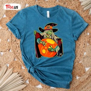 Witch Halloween Shirt Pumpkin Witch Costume Tee 2